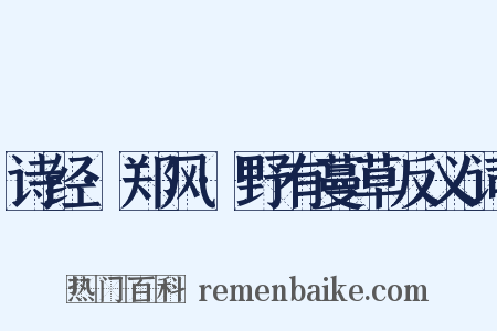诗经·郑风·野有蔓草反义词是什么意思的图片